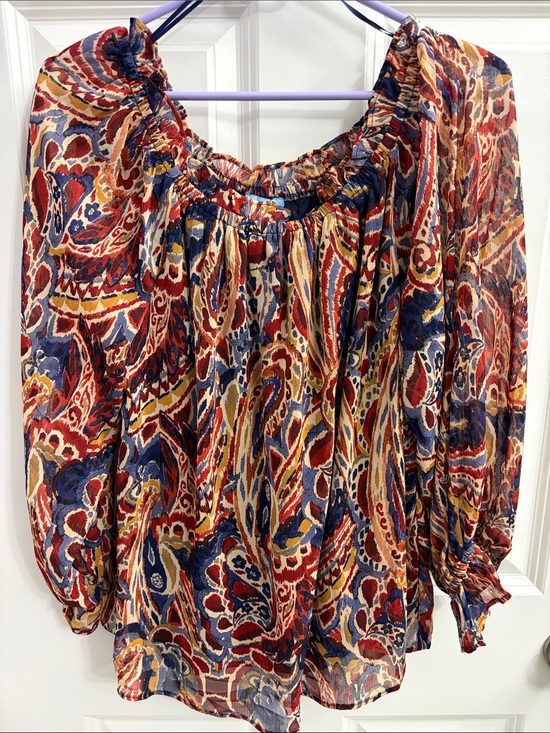 CeCe Tops - CeCe Multi-Color Paisley Off-Shoulder Blouse